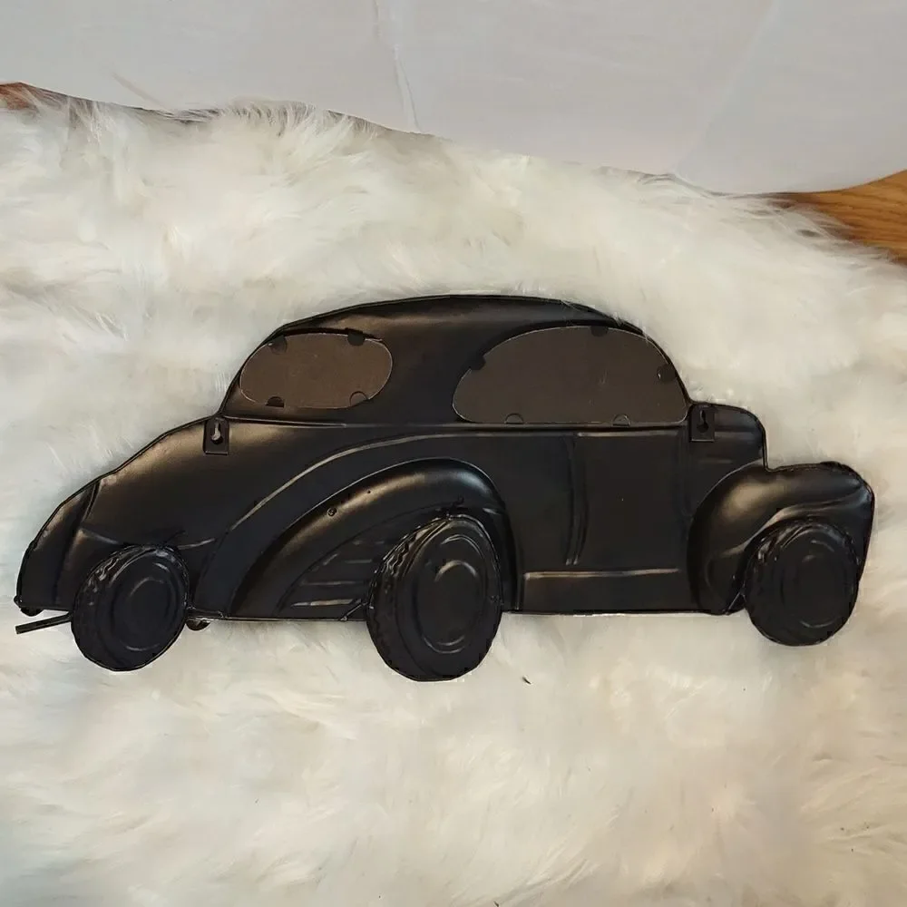 Vtg Black 50s Car Metal Sign